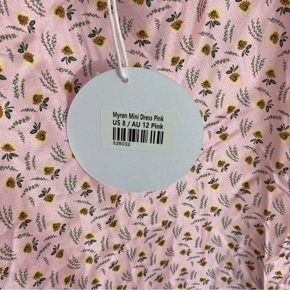 Princess Polly NWT US 8‎ Myron Pink Floral Slip Dress Satin Mini - Picture 7 of 13